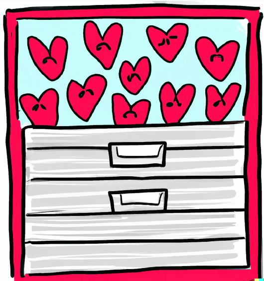 archive file with hearts